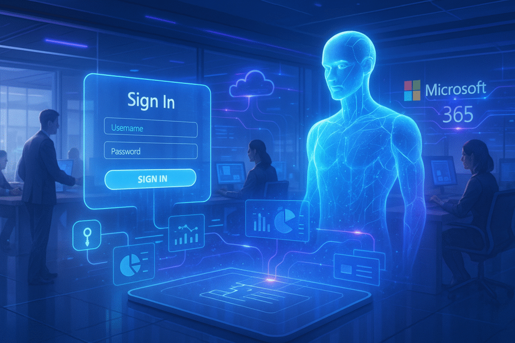 agentes de IA de Microsoft Agent 365 automatizando tareas en entorno empresarial